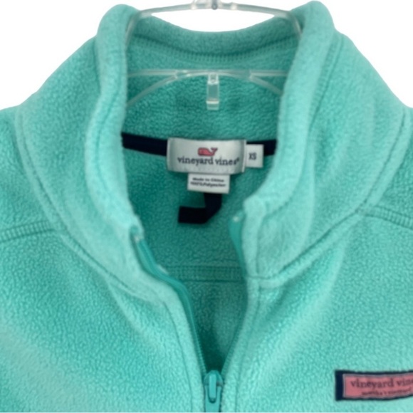 Vineyard Vines Mint Green Fleece Vest Full Zip Front - Sz XS - Picture 4 of 15
